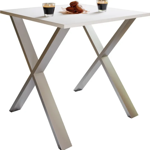 Vcm kleine tafel en stoelen, tafelstoel, eettafel en stoelen, kleine eettafel en stoelen, tafels en stoelen, compacte tafel en stoelen, kleine keukentafel en stoelen, tafel- en stoelset, keukentafels en stoelen, eettafels en stoelen Silber / Weiß