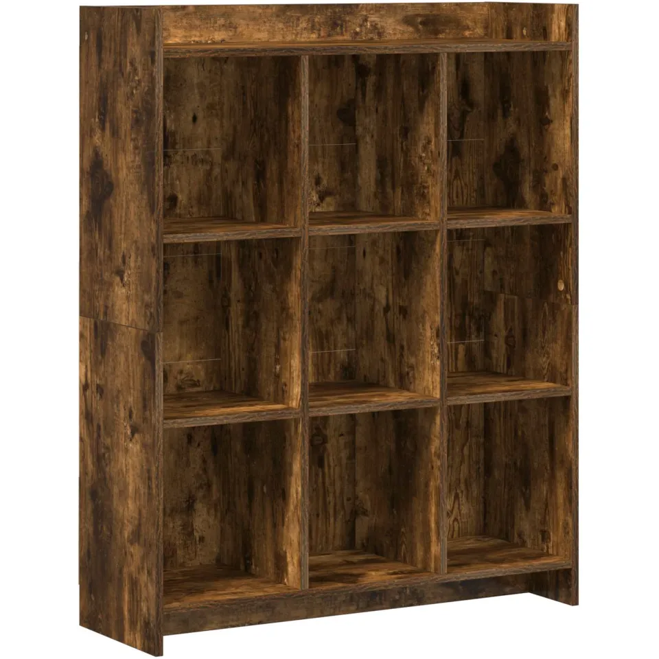 vidaXL Boekenkast Gerookt eiken 87,5 x 30 x 111 cm Bewerkt hout, foto 3