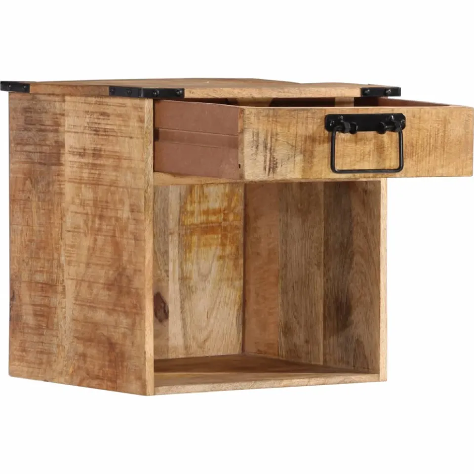 vidaXL Nachtkastje 40x30x37 cm massief mangohout bruin, foto 2