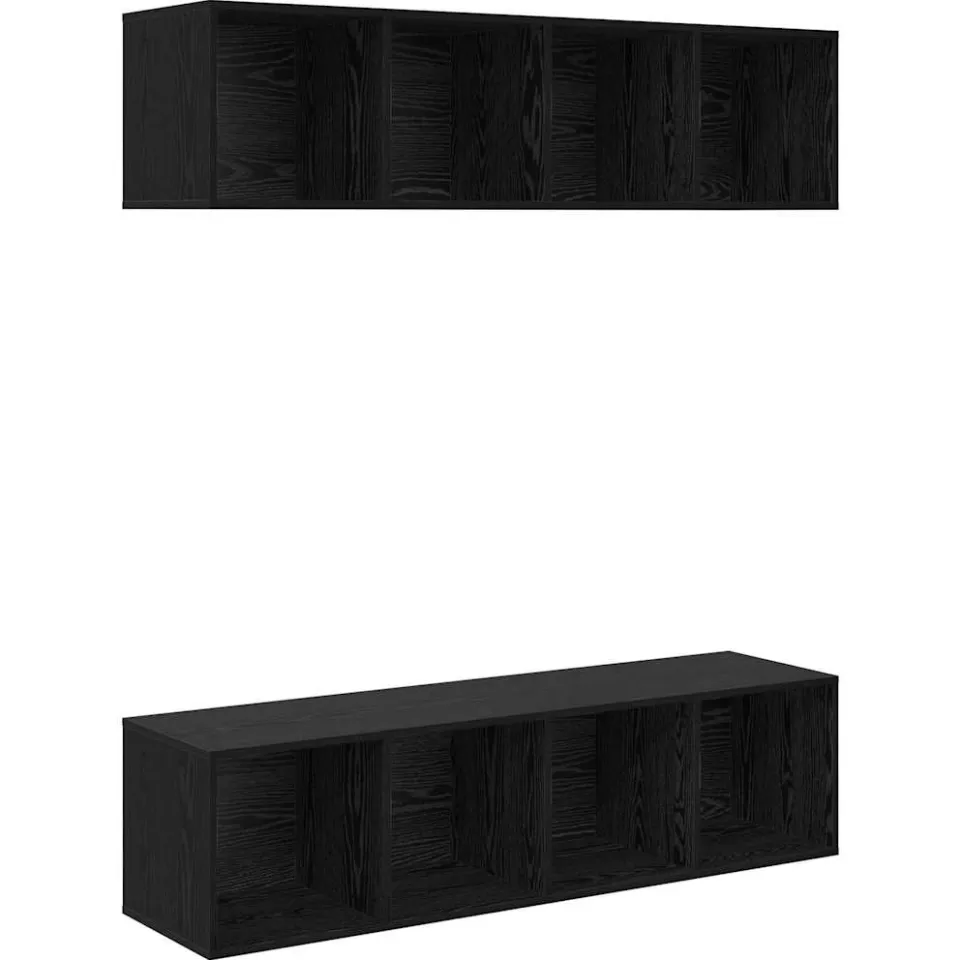 vidaXL Tv-meubelset 2 st 37 x 37 x 142,5 cm Zwart Eiken, foto 3