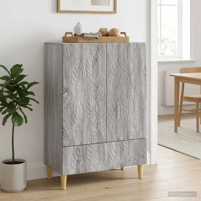 vidaXL Dressoir Grijs Sonoma 66 x 34,5 x 95 cm Bewerkt hout, foto 2