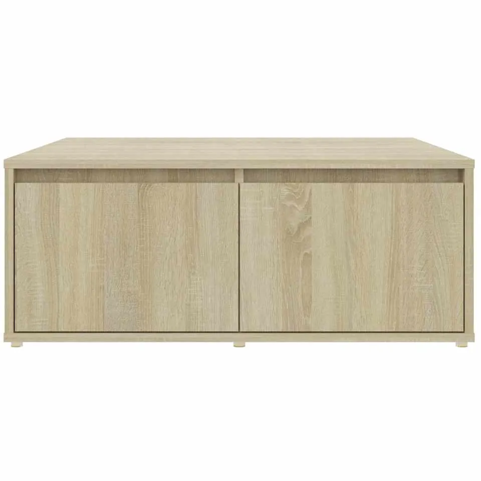 vidaXL Salontafel 80x80x31 cm bewerkt hout sonoma eikenkleurig Bruin