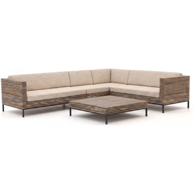 ROUGH Furniture ROUGH-D hoek loungeset 5-delig 6-zits Bruin