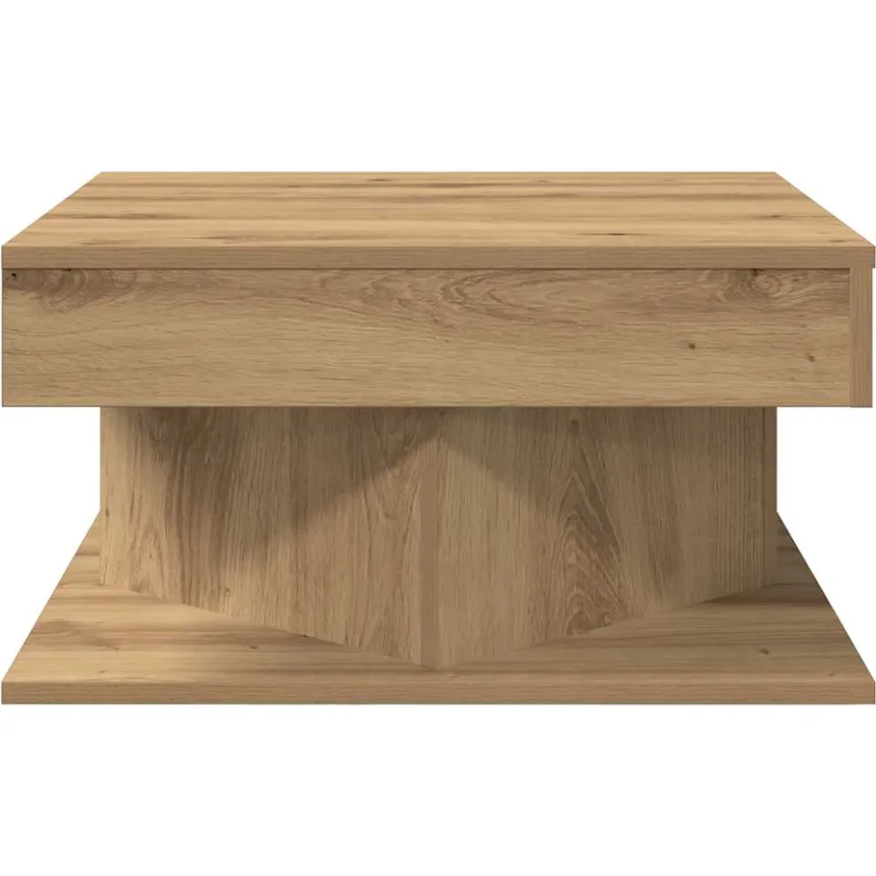 vidaXL Salontafel 55x55x30 cm bewerkt hout artisanaal eikenkleurig Bruin