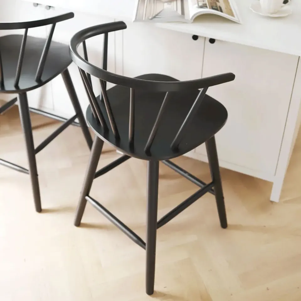 Rowico Home Carmen houten spijlen barkruk zwart - 65 cm - set van 2, foto 4