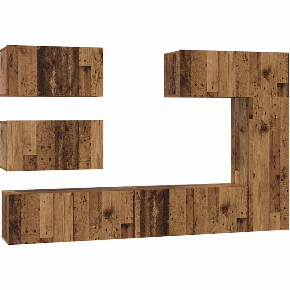 vidaXL TV Cabinet Set 6 st 30,5 x 30 x 90 cm Oud Hout bruin, foto 3