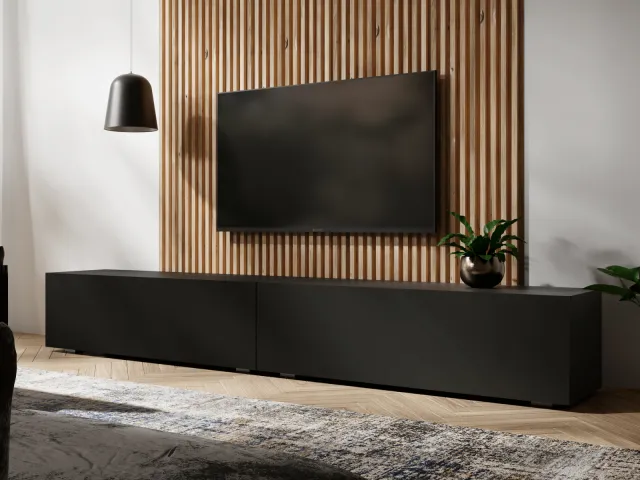 Mobistoxx Tv-meubel KINGSTON 2 klapdeuren 210 cm mat zwart