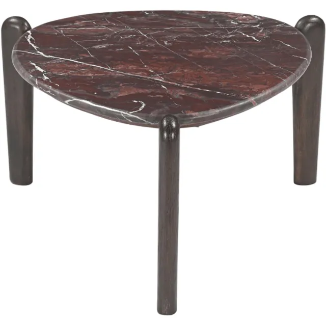 Starfurn Bijzettafel Alva marmer 66 cm - bruin/rood