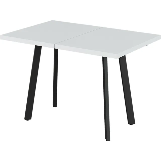 Vicco Eettafel Tisko, Wit/Zwart, 120-160 x 80 cm met uitschuifbaar tafelblad