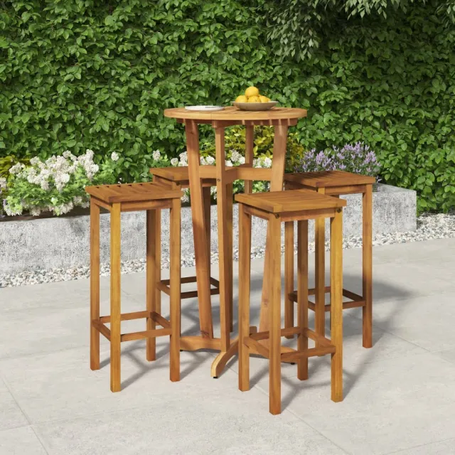 vidaXL 5-delige Tuinbarset massief acaciahout bruin, foto 2