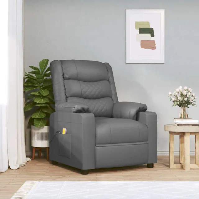 vidaXL Massagestoel kunstleer grijs, foto 2