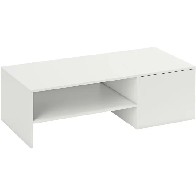 Homona Salontafel met verschuifbaar blad - Met opbergruimte - 110 x 52 x 36 cm - Wit