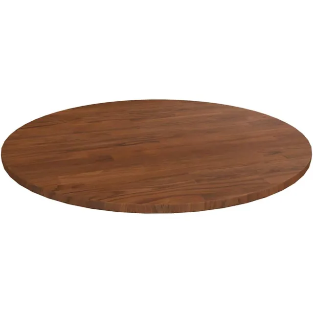 vidaXL Tafelblad rond Ø60x1,5 cm bewerkt massief eikenhout donkerbruin