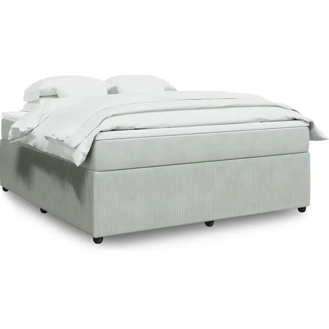 vidaXL Boxspring met matras fluweel lichtgrijs 180x200 cm grijs