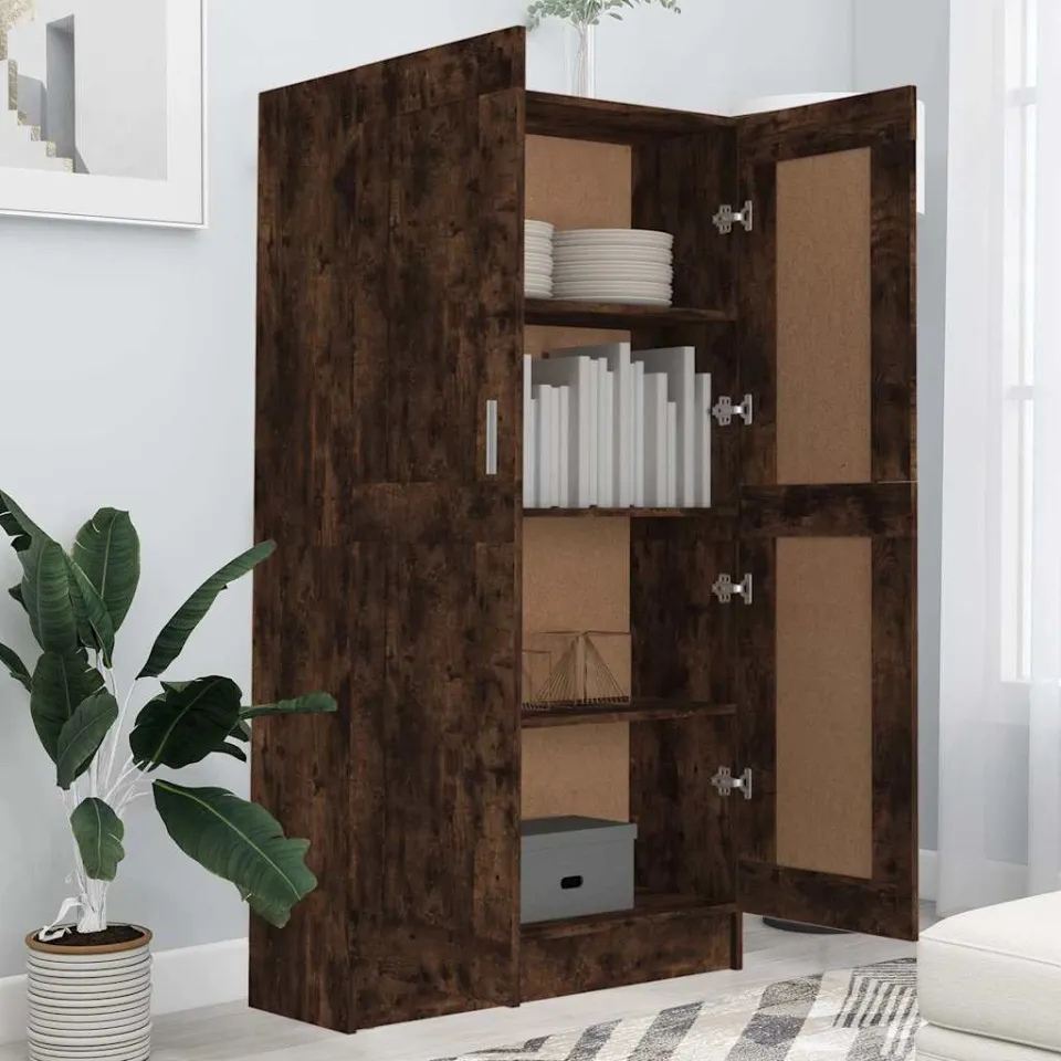 vidaXL Boekenkast 82,5x30,5x150 cm bewerkt hout gerookt eikenkleurig, foto 3