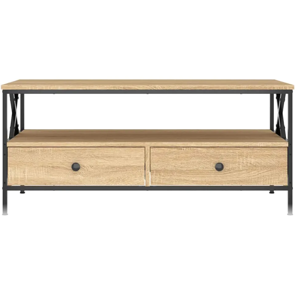 vidaXL Salontafel 100x51x45 cm bewerkt hout sonoma eikenkleurig, foto 3