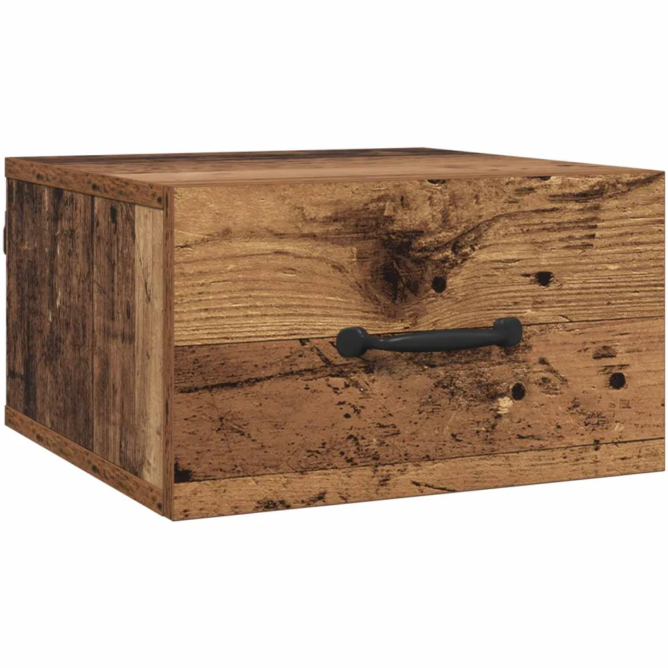 vidaXL Nachtkastje Oud Hout 35 x 35 x 20 cm Bewerkt hout bruin, foto 3