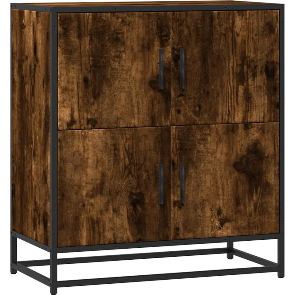 vidaXL Dressoir 68x35x76 cm bewerkt hout gerookt eikenkleurig Bruin