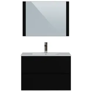 T-bath Badkamermeubelset Milenio Zwart Mat Gelakt 80cm, foto 5