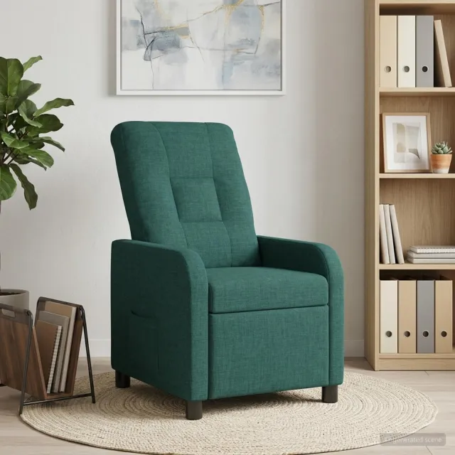 vidaXL Relaxfauteuil Donkergroen Stof