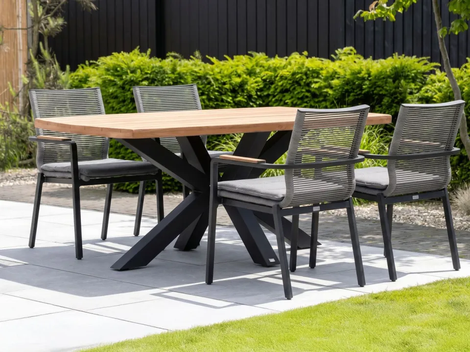 Bellagio tuinmeubelen Bellagio Marudo/Induno Deens Ovaal 180cm dining tuinset 5-delig stapelbaar, foto 4