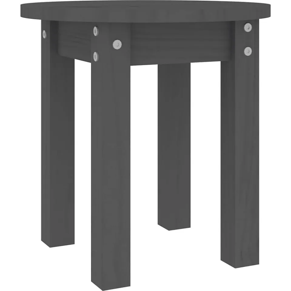 vidaXL Salontafel Ø 35x35 cm massief grenenhout grijs