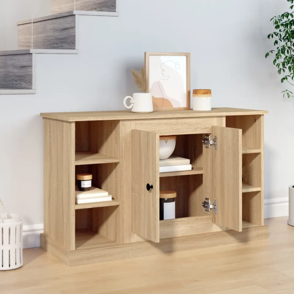 vidaXL Dressoir 100x35,5x60 cm bewerkt hout sonoma eikenkleurig, foto 3