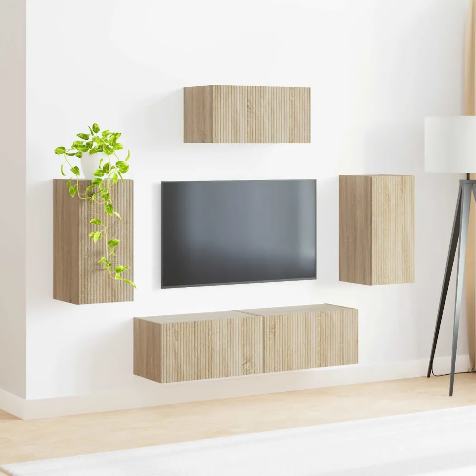 vidaXL Tv-meubelset 5 st Sonoma Eiken Bewerkt hout, foto 4