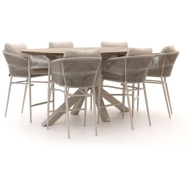 Bellagio tuinmeubelen Bellagio Mineo/ROUGH-Y Ellips 240cm barset 7-delig bruin, foto 2