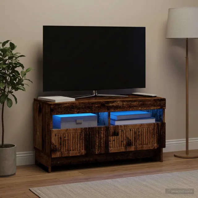 vidaXL LED tv-meubel EDE 81 x 35 x 43 cm Oud hout bruin, foto 2