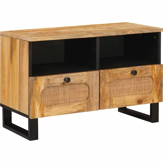 vidaXL TV-kast met lade Bruin 70 x 33 x 46 cm Massief Mango Hout