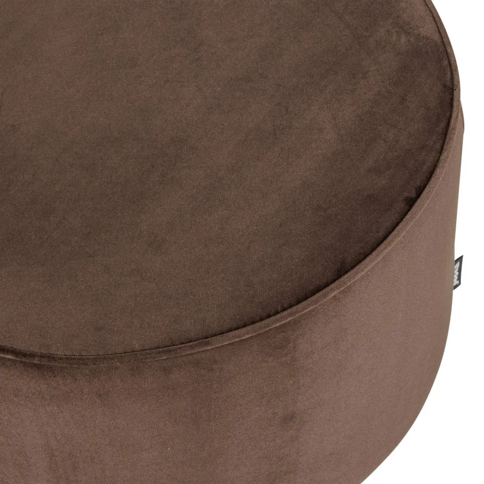 WOOOD Sara Poef Hoog 36xØ60 cm - Velvet - Donkerbruin, foto 3