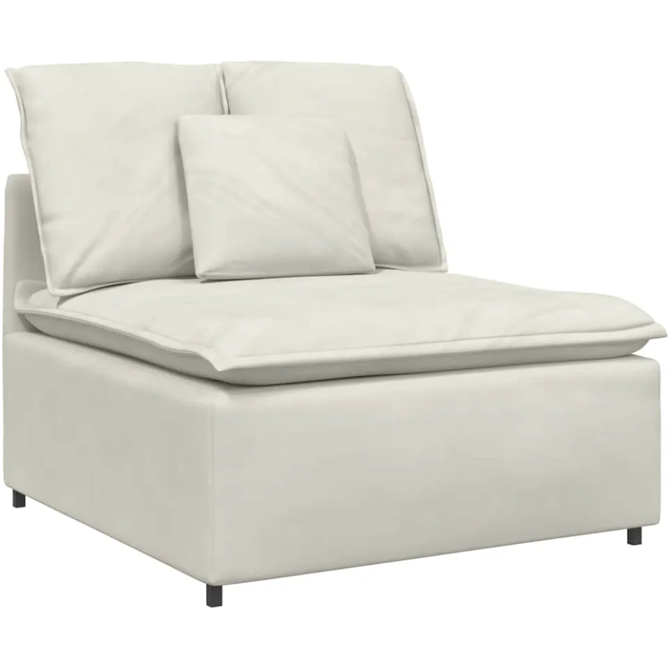 vidaXL Modulaire bank met kussens crèmekleurig, foto 4