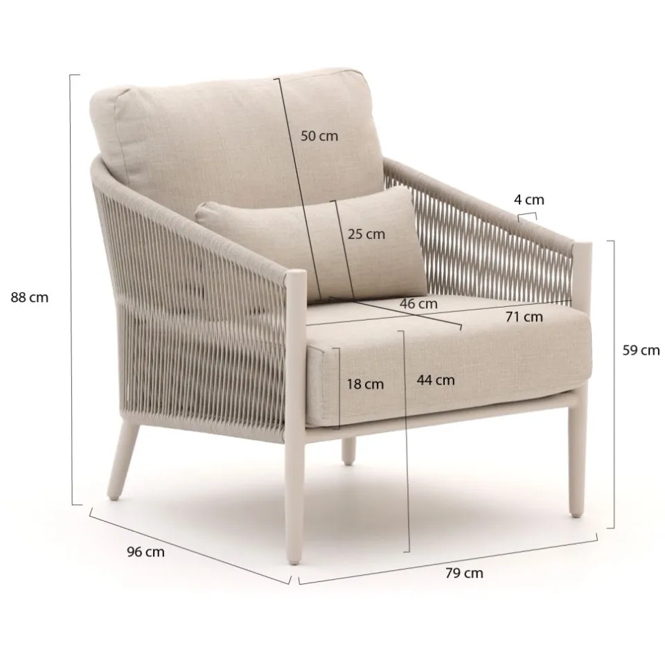 Bellagio tuinmeubelen Bellagio Mineo/La Fonte ø150cm low dining tuinset 5-delig Taupe
