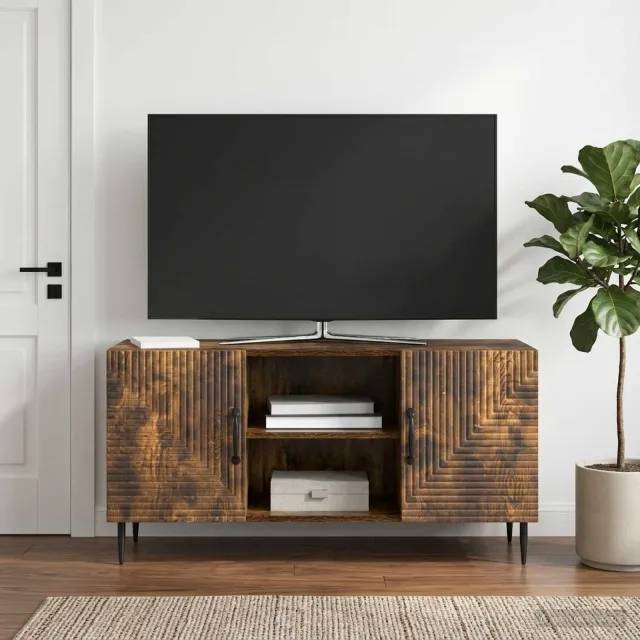 vidaXL Tv-meubel 102 x 34,5 x 50 cm Gerookt eiken Bewerkt hout, foto 2