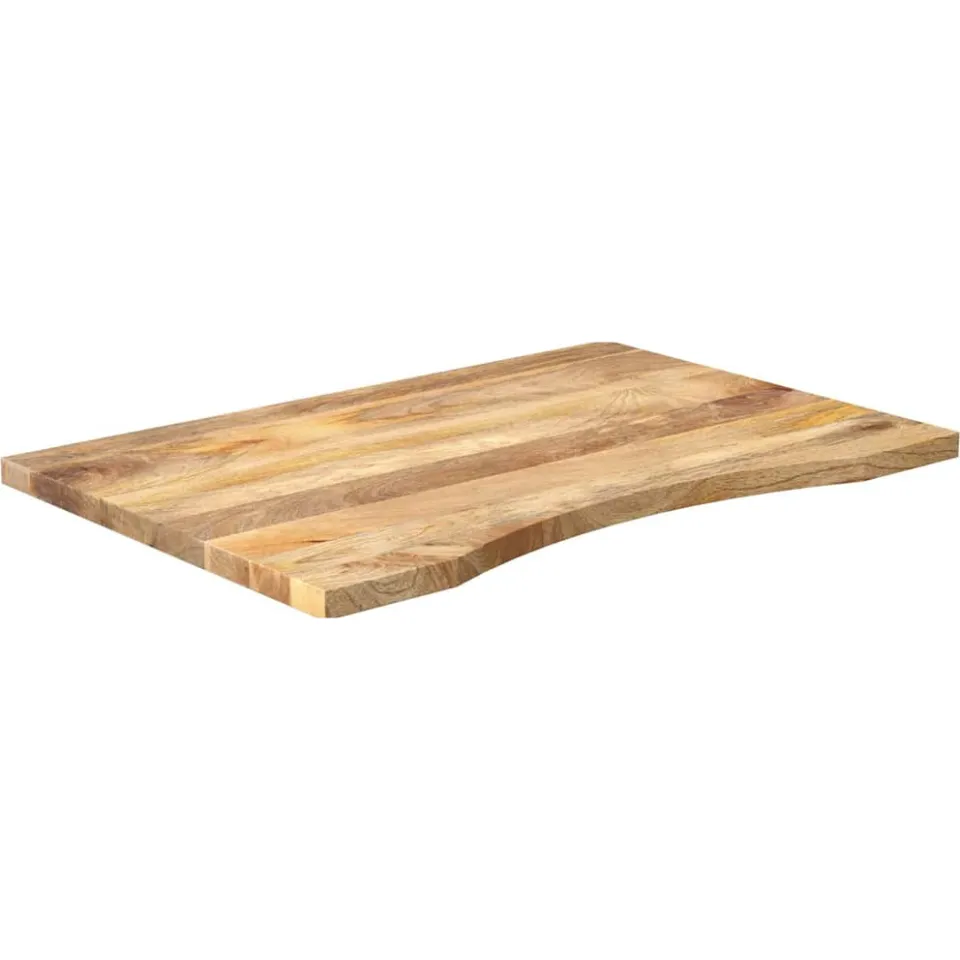 vidaXL Bureaublad met ronding 100x60x2,5 cm massief ruw mangohout Bruin