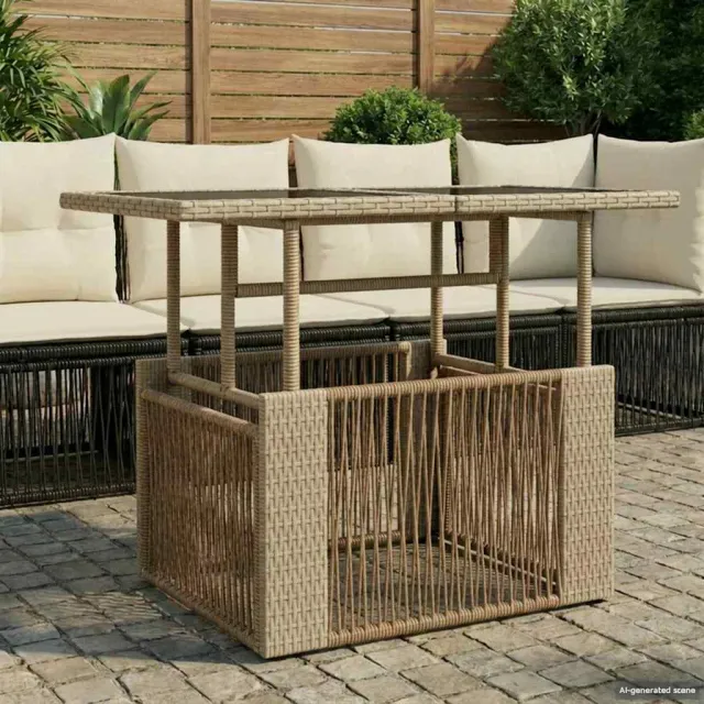 vidaXL Tuinstafel met opklapbare functie Beige 100 x 55 x 37 cm, foto 2