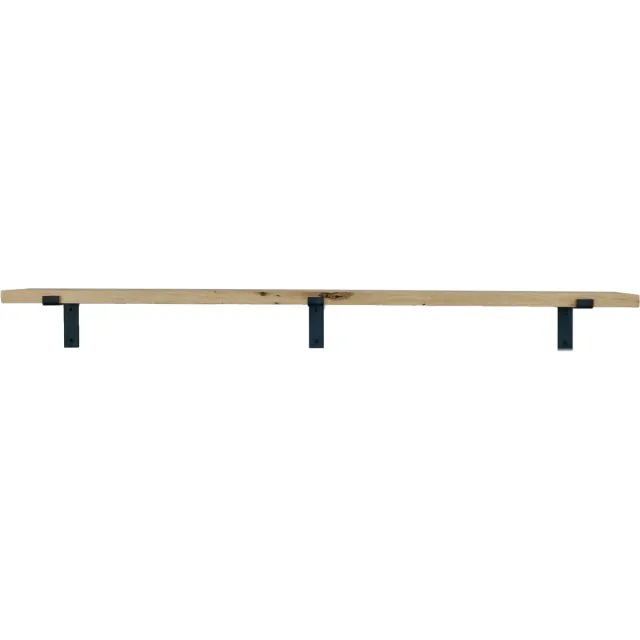 GoudmetHout Wandplank Industrieel - 200 x 15 cm Muurplank - Licht Eiken Hout - Decoratie Wandrek & Boekenrek - Hangplank Keuken - Wall Shelf + 2 Plankdragers van Ruw Staal Licht eiken, zonder coating