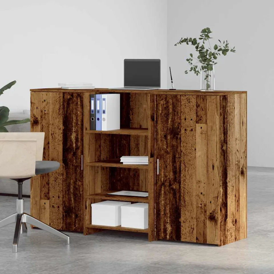 vidaXL Receptiebalie 155x50x103,5 cm bewerkt hout oud houtkleurig bruin, foto 2