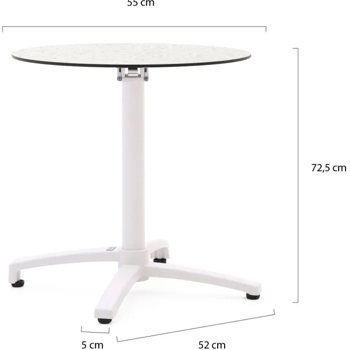 Bellagio tuinmeubelen Bellagio Canzo klaptafel ø80cm (h:73cm) wit, foto 2