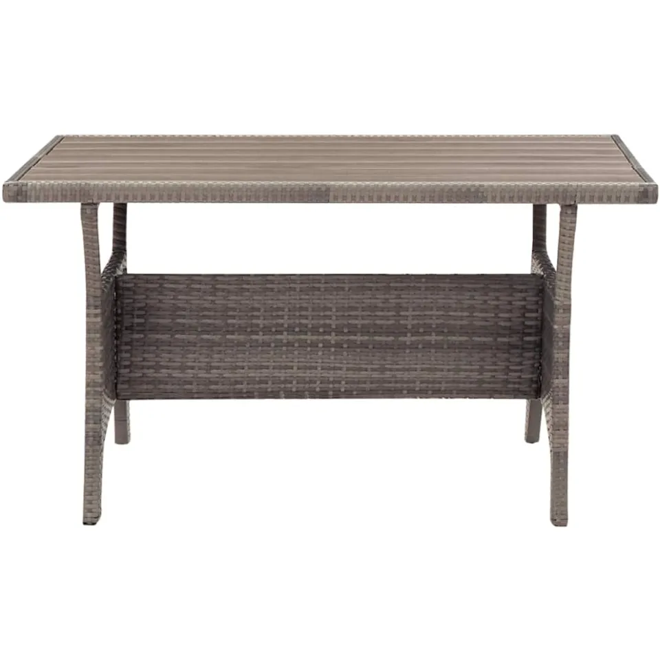 vidaXL Tuintafel 120x70x66 cm poly rattan grijs, foto 2
