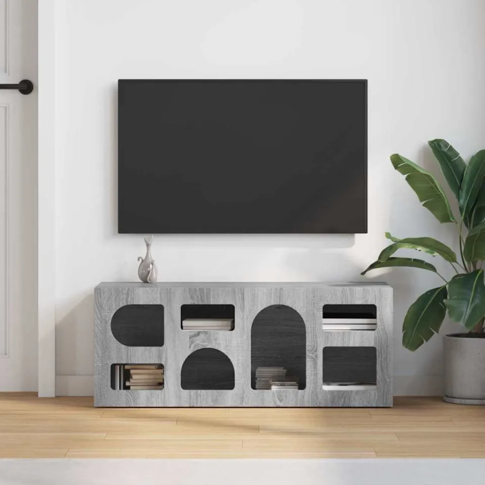 vidaXL TV-kast ELST 100 x 35 x 40 cm Grijs Sonoma Bewerkt hout, foto 3