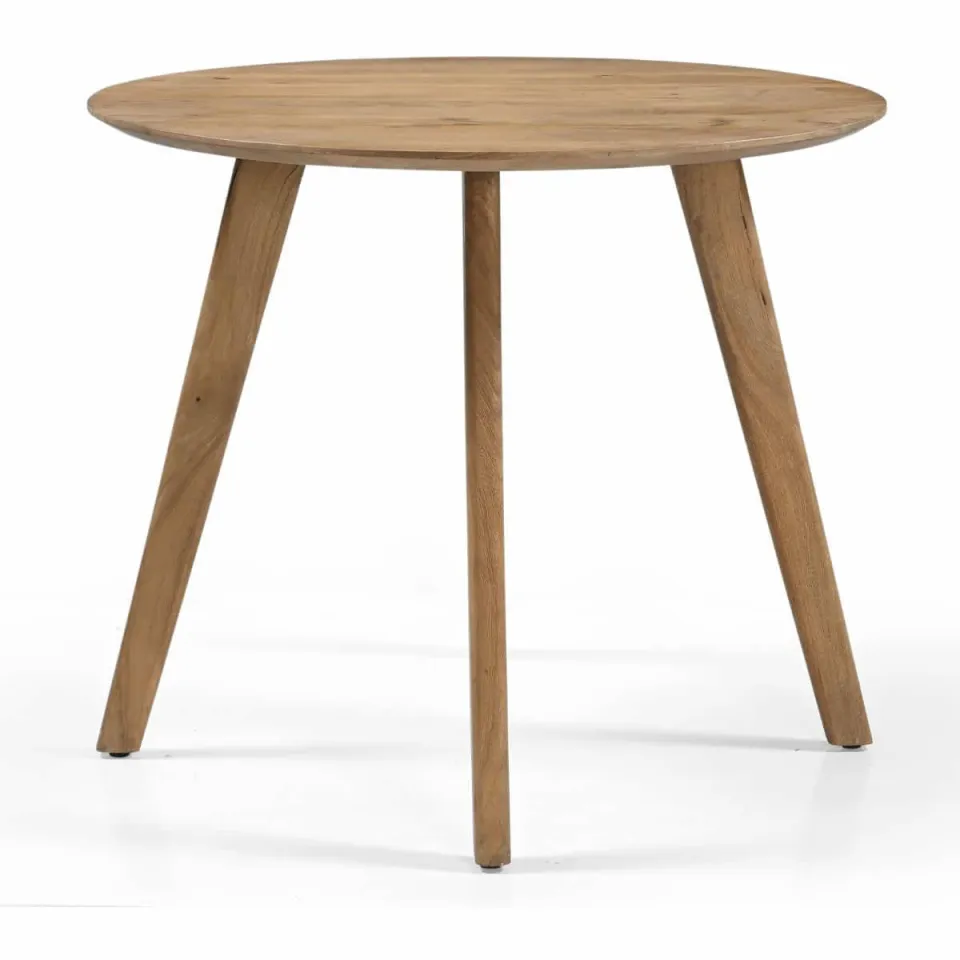 Giga Meubel Eettafel Oslo Rond - Mangohout - Naturel - 90x90x76cm, foto 2