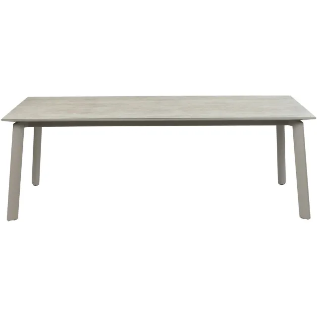 Normin Rechthoekige tuintafel Malta 220 cm | 6 personen | Cement Brown/Champagne | Keramiek & aluminium Champagne, Cement Brown