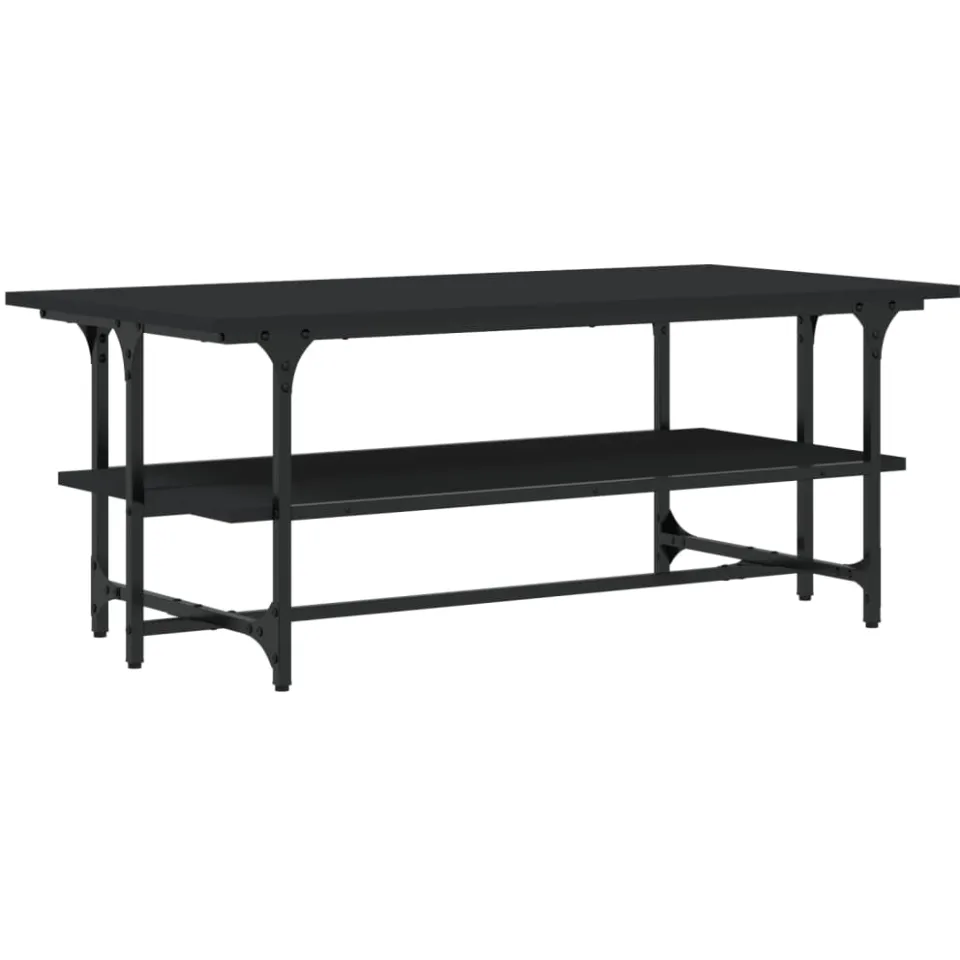 vidaXL Salontafel 100x50x40 cm bewerkt hout zwart eikenkleurig, foto 3
