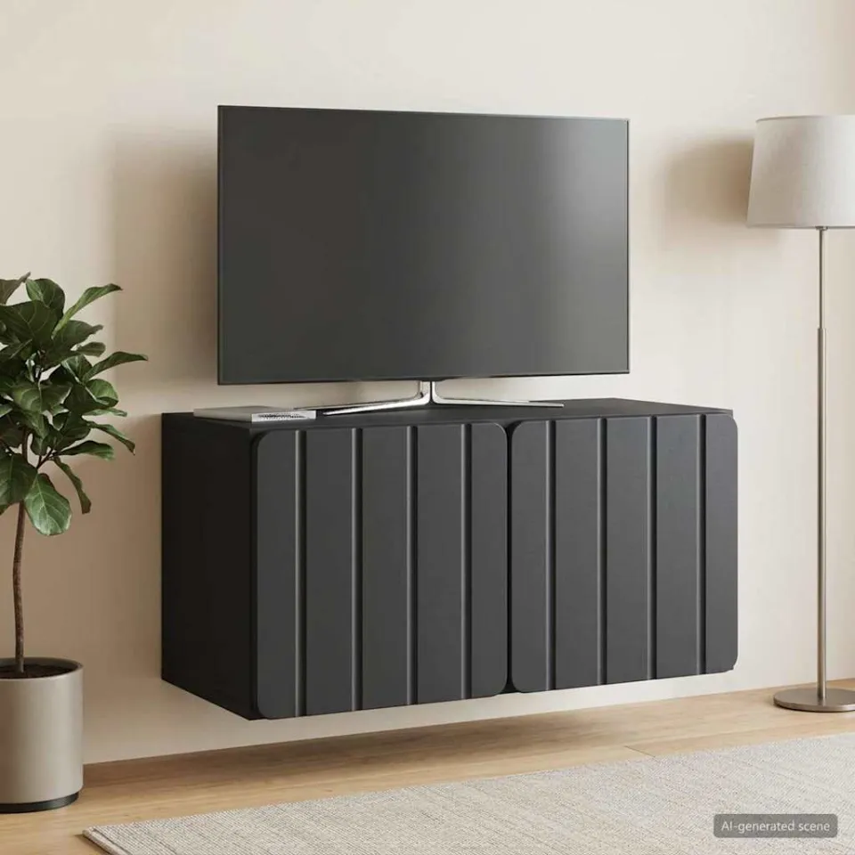 vidaXL Wandbeugel TV-kast 59,5 x 31 x 30 cm Zwart Bewerkt hout, foto 4