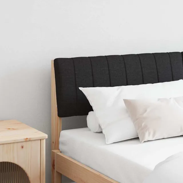 vidaXL Gestoffeerd hoofdbord Zwart 160 cm Massief grenenhout Bruin