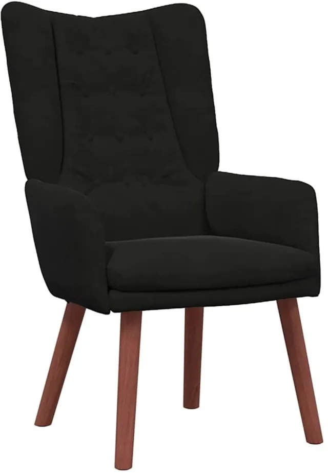 vidaXL Fauteuil - Zwart - 63 - x - 67 - x - 94 - cm - Fluweel