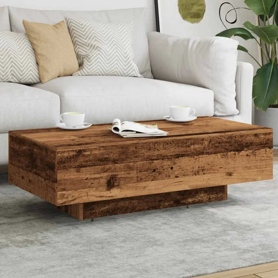 vidaXL Salontafel 100x49,5x31 cm bewerkt hout oud houtkleurig bruin, foto 4