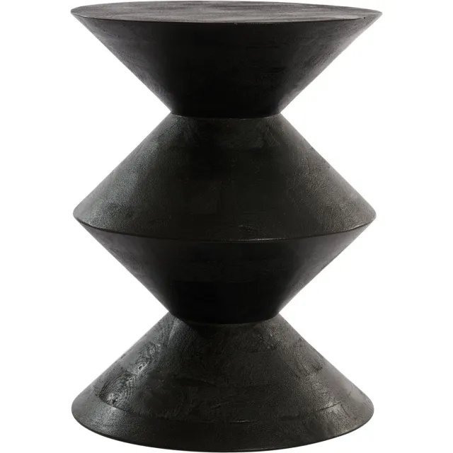 Light & Living Bijzettafel Larus - Zwart - Ø45cm - Modern